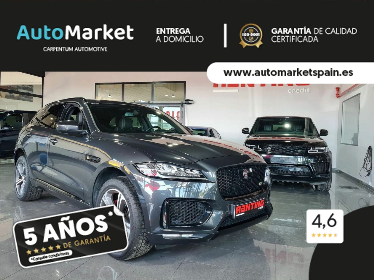 Jaguar F-Pace Jaguar F-Pace 3.0 D S 4WD Aut. 300Hp ... Pano LED-Xenon Navi Sport-Leather Camera KeylessGo Klima PDC  - Foto 2