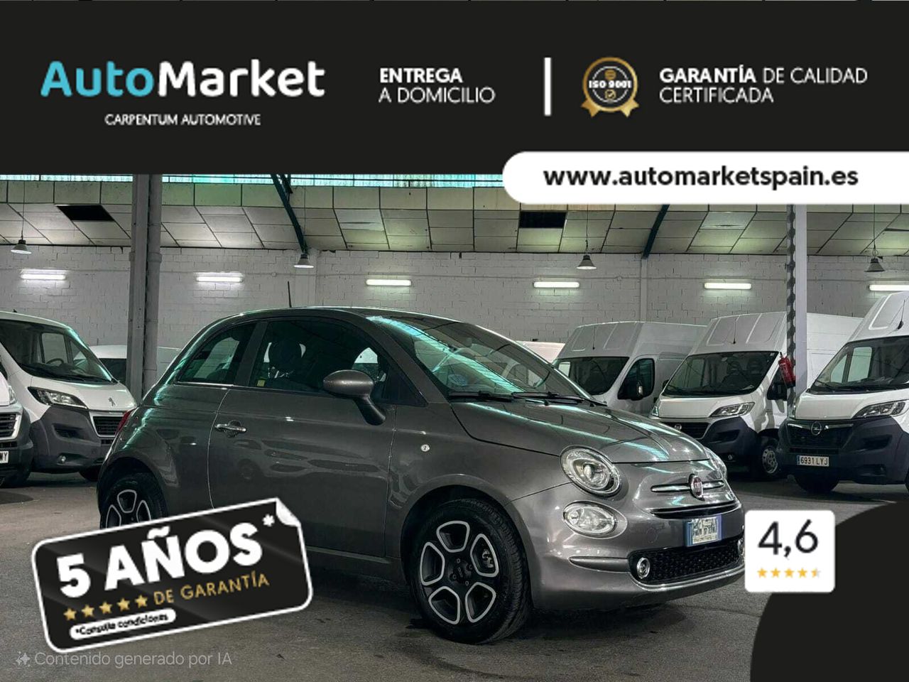 Fiat 500 2022 gris 4 plazas  de segunda mano - fiat 500 2022 /