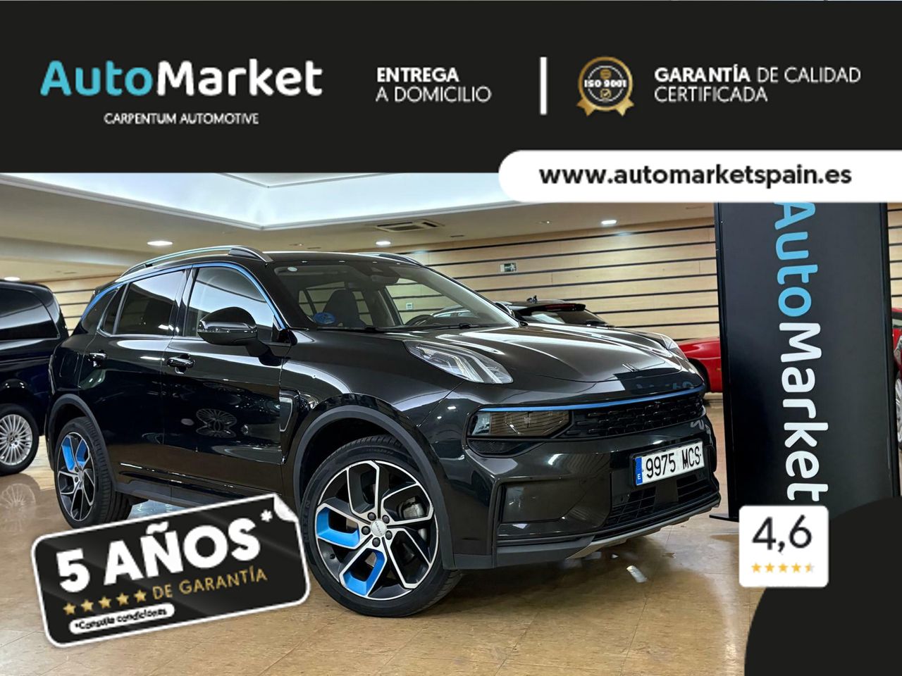 Lynk & Co 01 BASE	1.5 PHEV PINTURA METALIZADA NEGRA	TAPICERÍA NEGRA Y AZUL - Foto 2