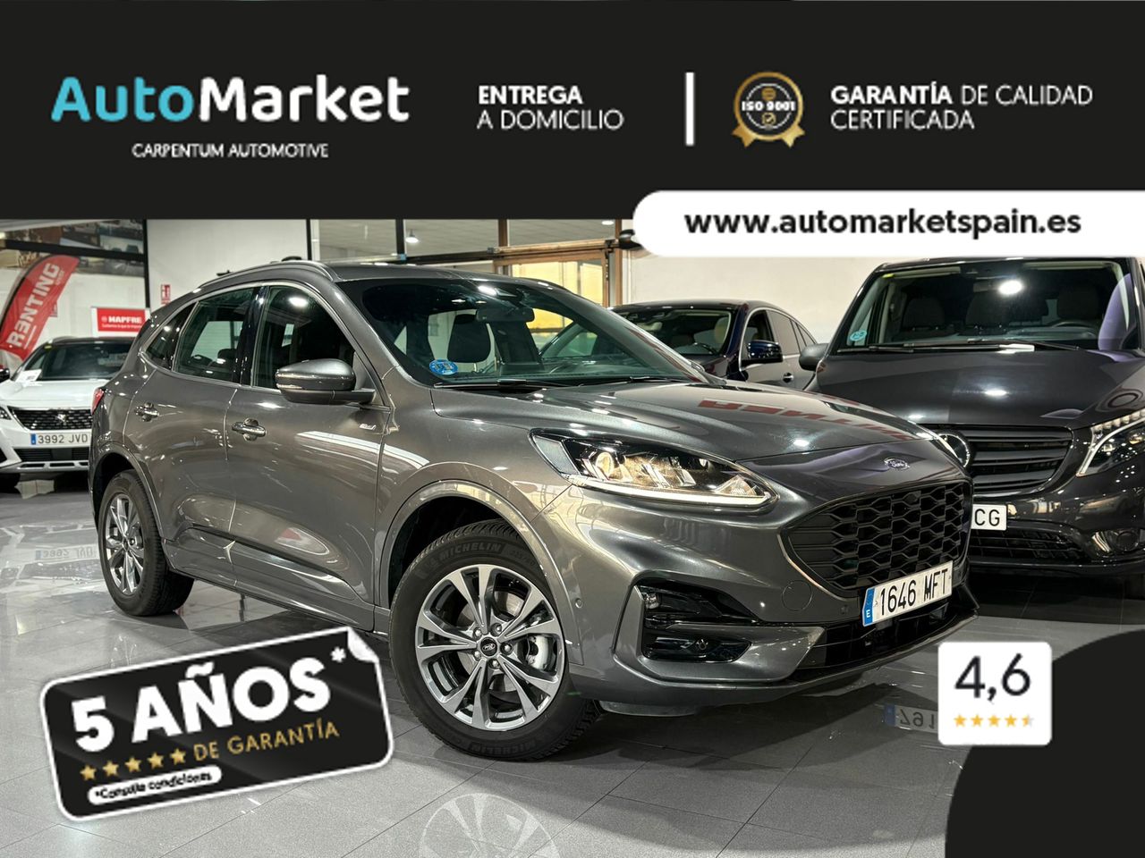 Ford Kuga ST-LINE 2.5 DURATEC PHEV 165KW AUTO ST-LINE 1.5T ECOBOOST 110KW (150CV) ALFOMBRILLAS DE MALETERO REVERSIBLE^PAQUETE TECH^RUEDA DE REPUESTO MINI^CABLE DE CARGA PÚBLICA CON BOLSA^ - Foto 2