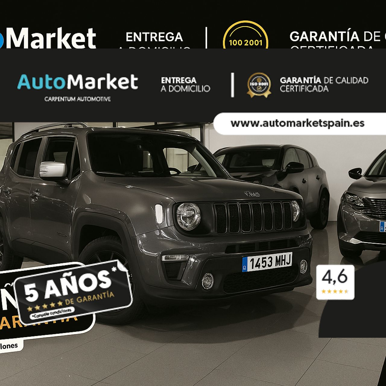 Jeep Renegade EHYBRID 1.5 96KW(130CV) LIMITED ATX GRAPHITE GREY (METALIZADO)	TELA NEGRO - Foto 2
