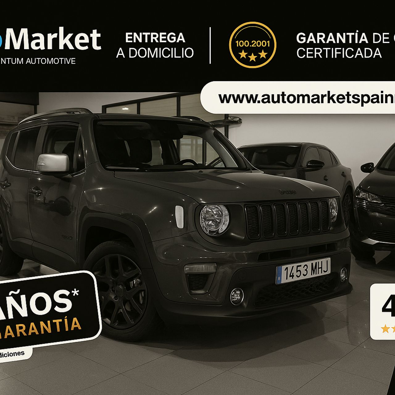 Jeep Renegade EHYBRID 1.5 96KW(130CV) LIMITED ATX GRAPHITE GREY (METALIZADO)	TELA NEGRO - Foto 2