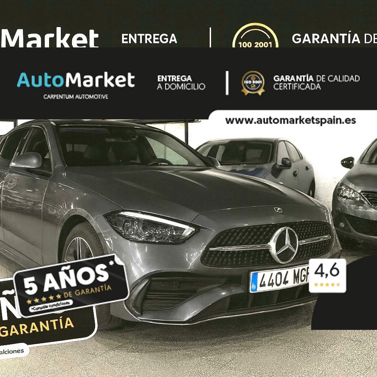 Mercedes Clase C C 200 D AMG Line Premium Plus GRIS GRAFITO (METALIZADO - Foto 2