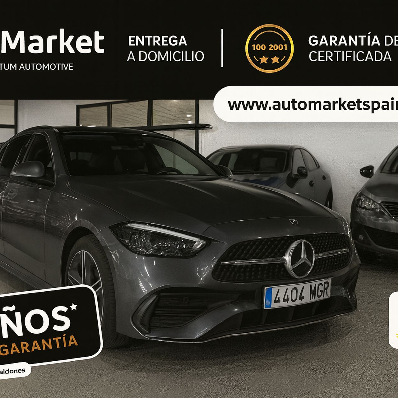 Mercedes Clase C C 200 D AMG Line Premium Plus GRIS GRAFITO (METALIZADO - Foto 2