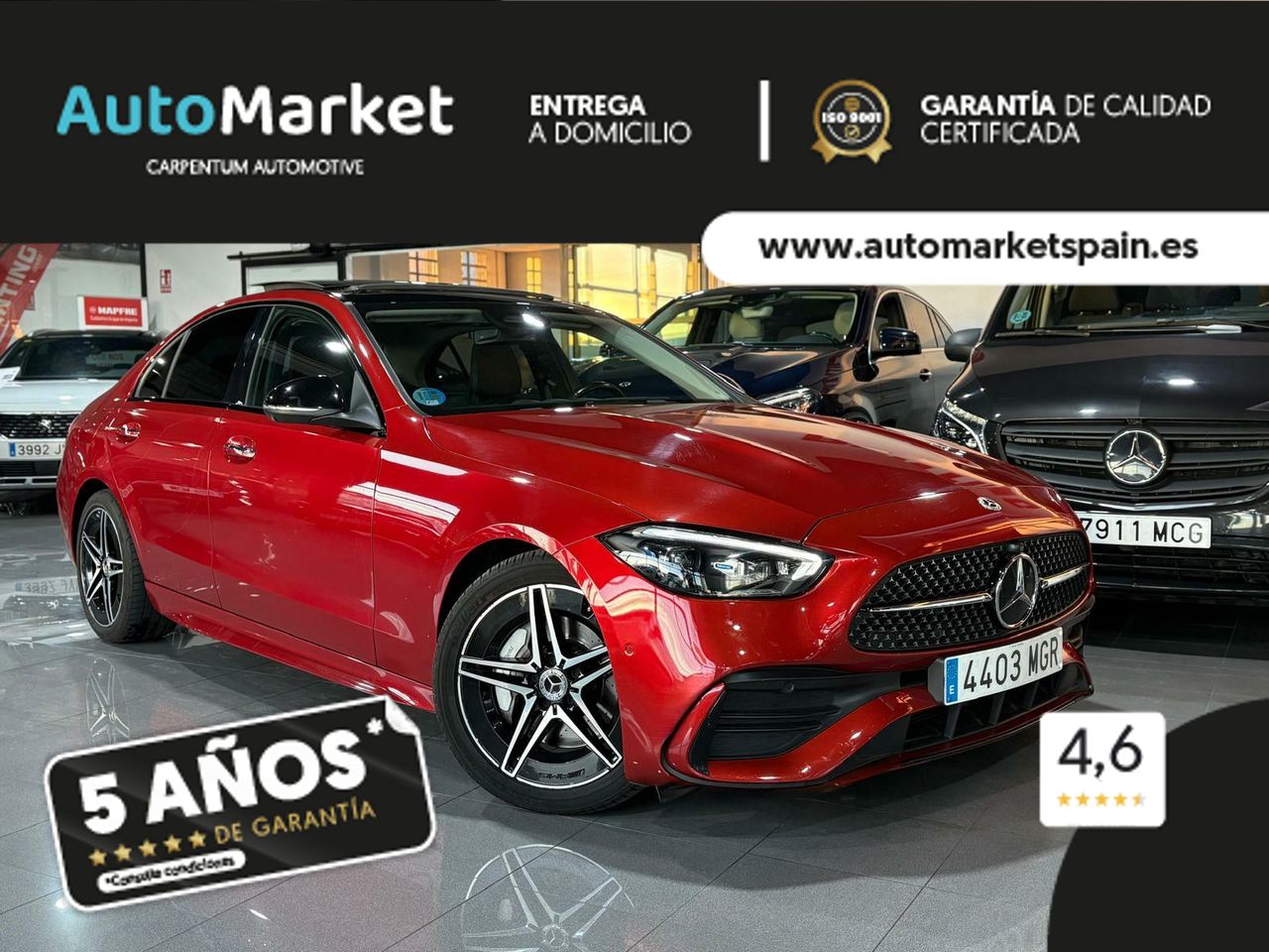 Mercedes Clase C C 200 D AMG Line Premium Plus ROJO PATAGONIA METALIZADO (DESIGNO - Foto 2