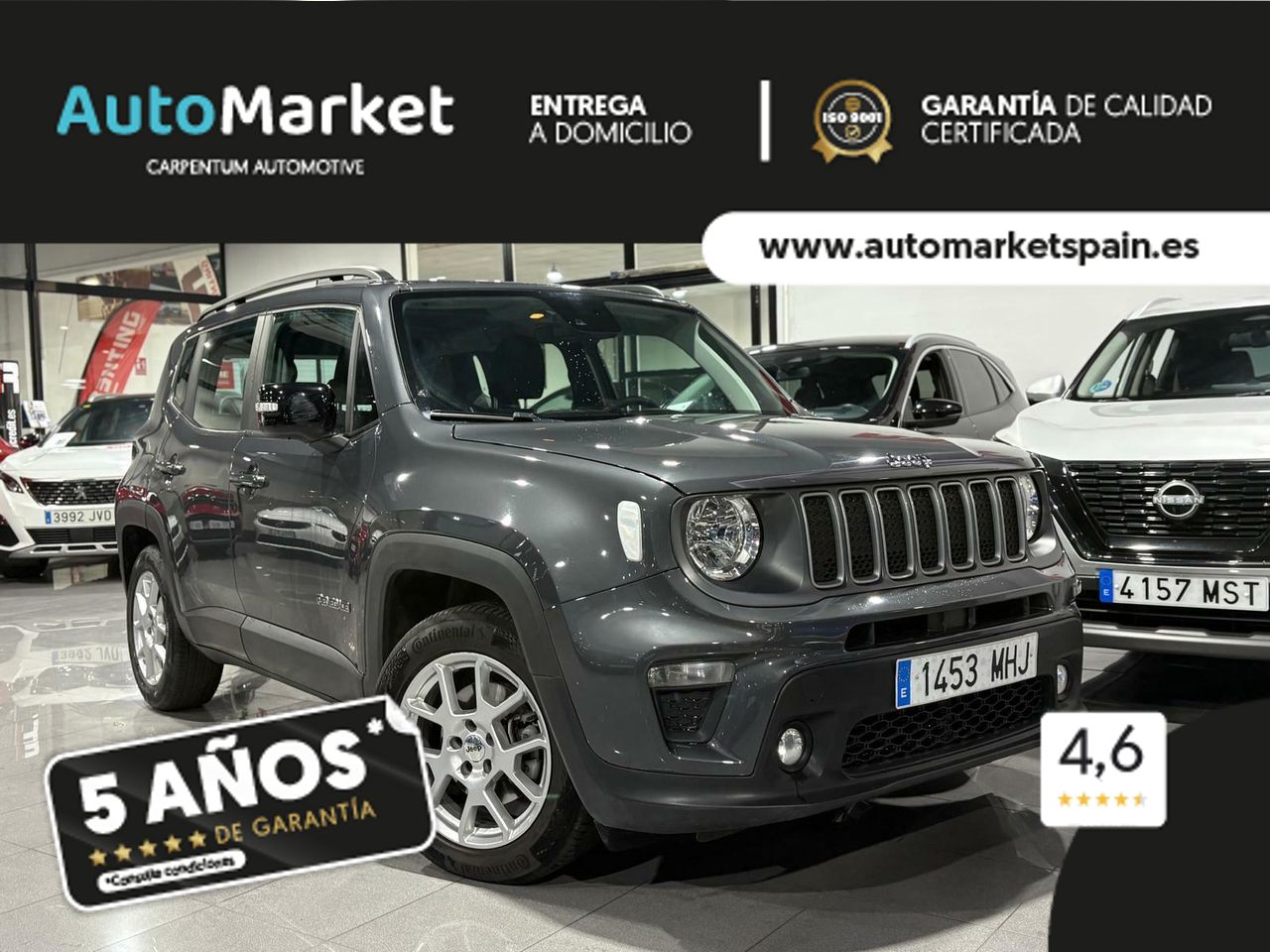 Jeep Renegade EHYBRID 1.5 96KW(130CV) LIMITED ATX GRAPHITE GREY (METALIZADO)	TELA NEGRO - Foto 2
