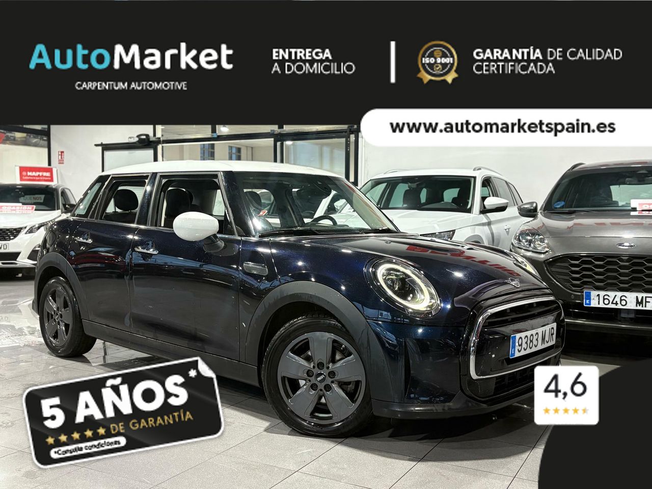 MINI Cooper COOPER 5 PUERTAS ENIGMATIC BLACK METALIZADA	TELA FIREWORK CARBON BLACK - Foto 2