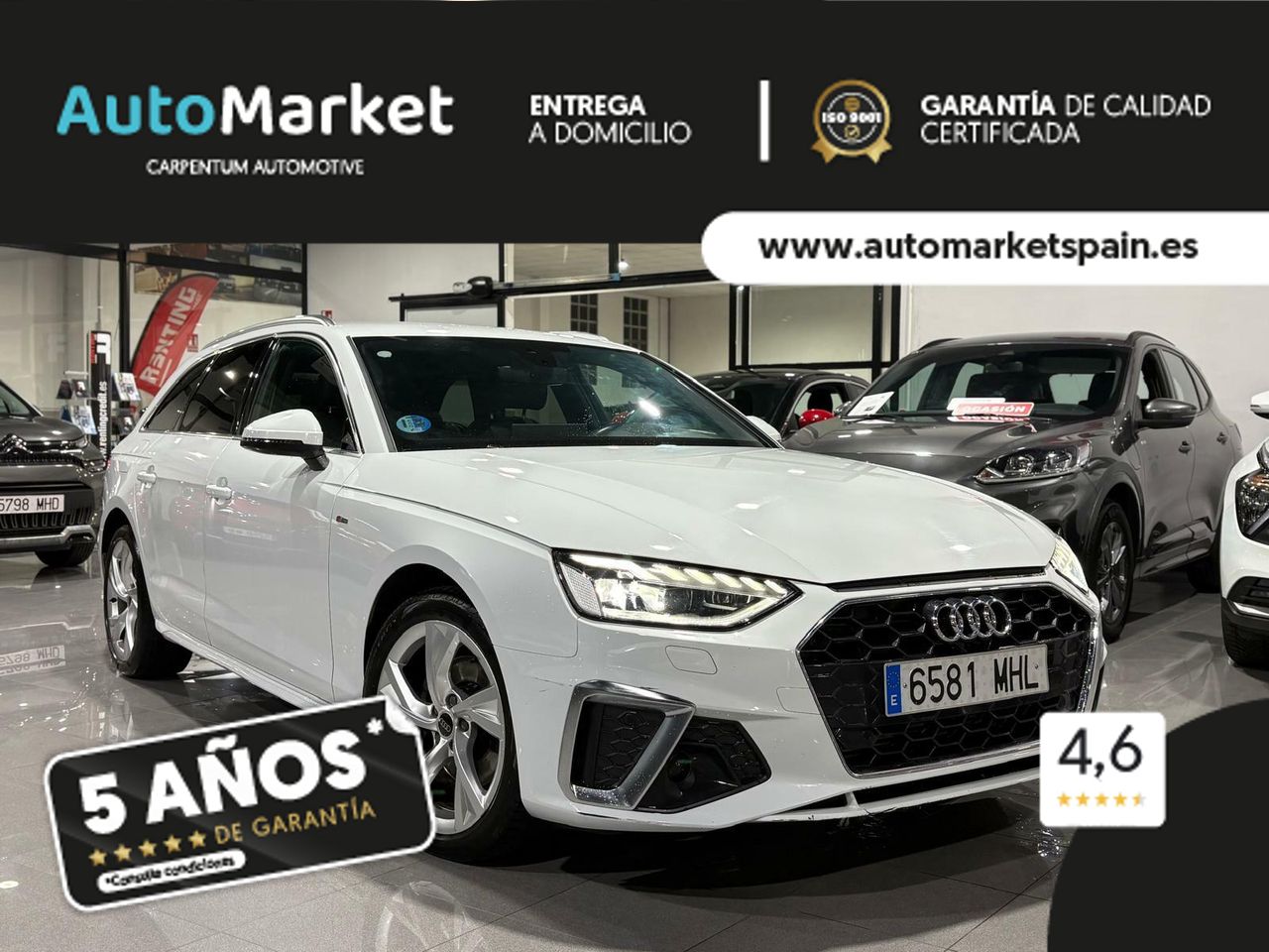 Audi A4 AVANT S LINE 35 TFSI 110KW S TRONIC BLANCO GLACIAR (METALIZADO - Foto 2