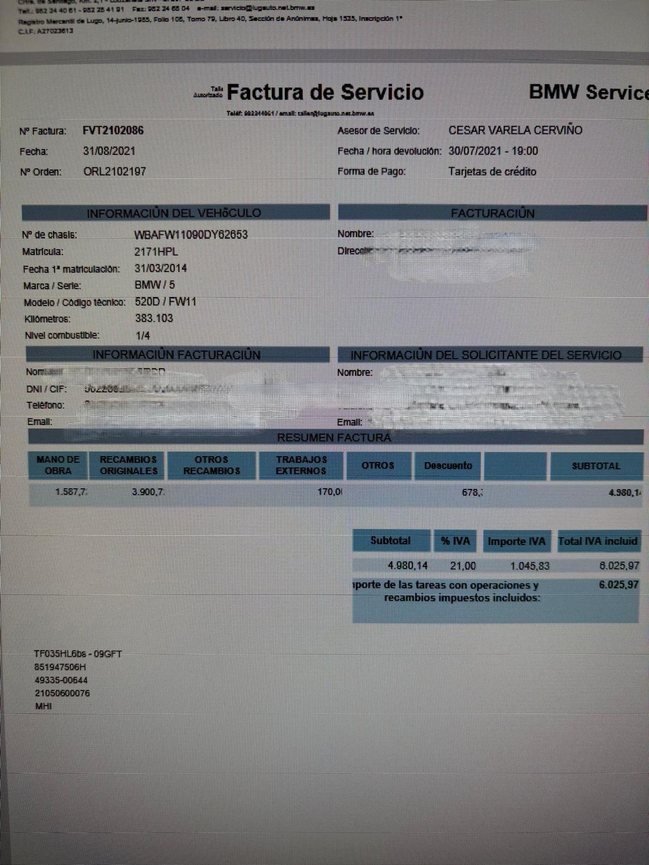 BMW Serie 5 520D MOTOR CON 168.000 KM - Foto 2