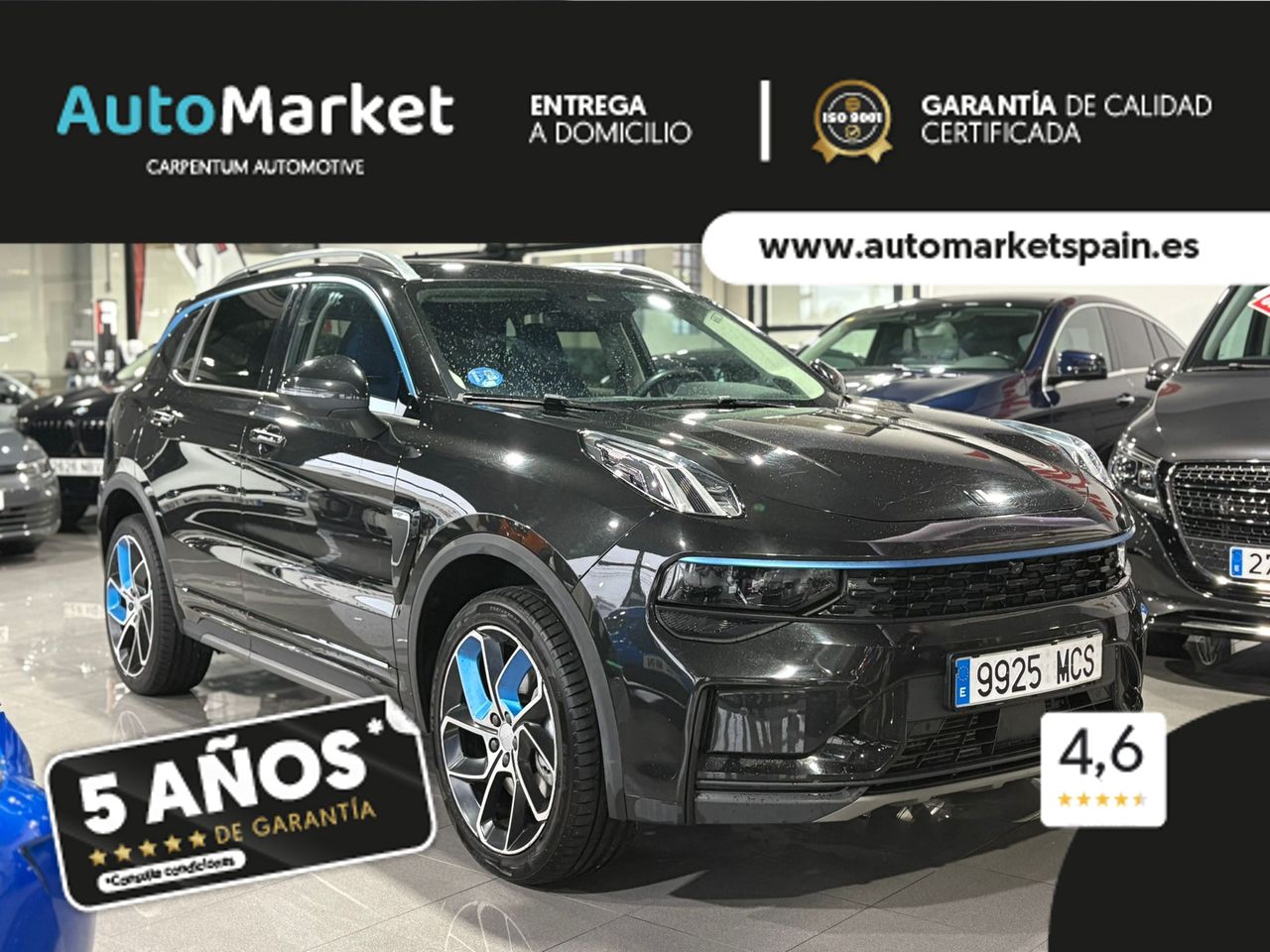 Lynk & Co 01 BASE	1.5 PHEV PINTURA METALIZADA NEGRA	TAPICERÍA NEGRA Y AZUL - Foto 2