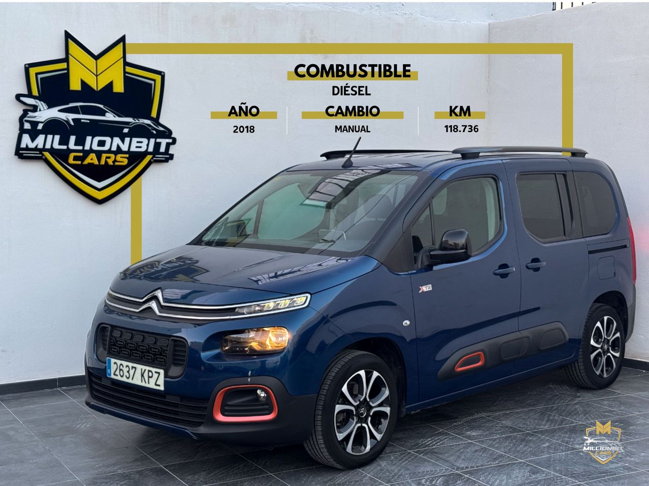 Citroen c4 cactus azul  de segunda mano - citroën berlingo 2018 /