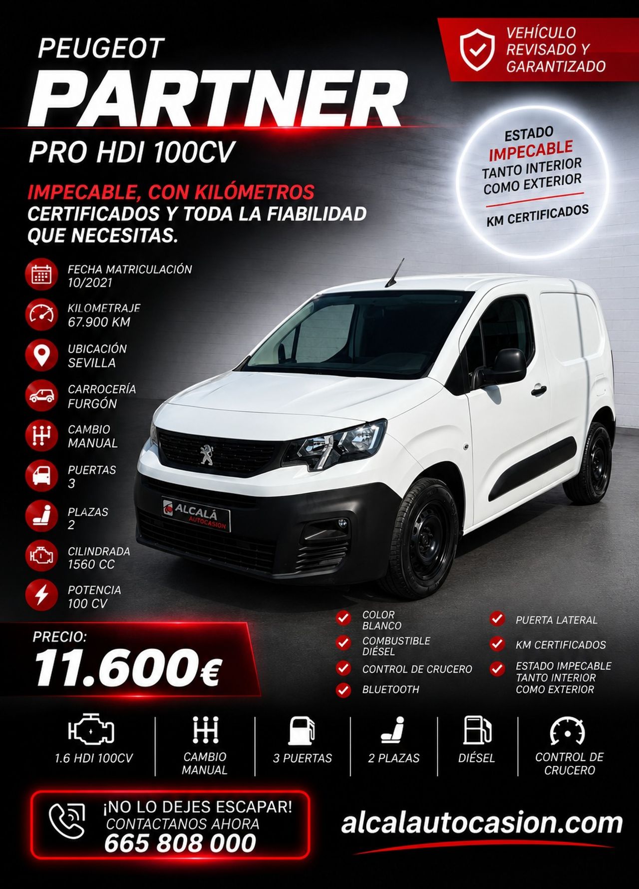 Peugeot Partner PRO 1.6 BLUEHDI 100CV - Foto 14