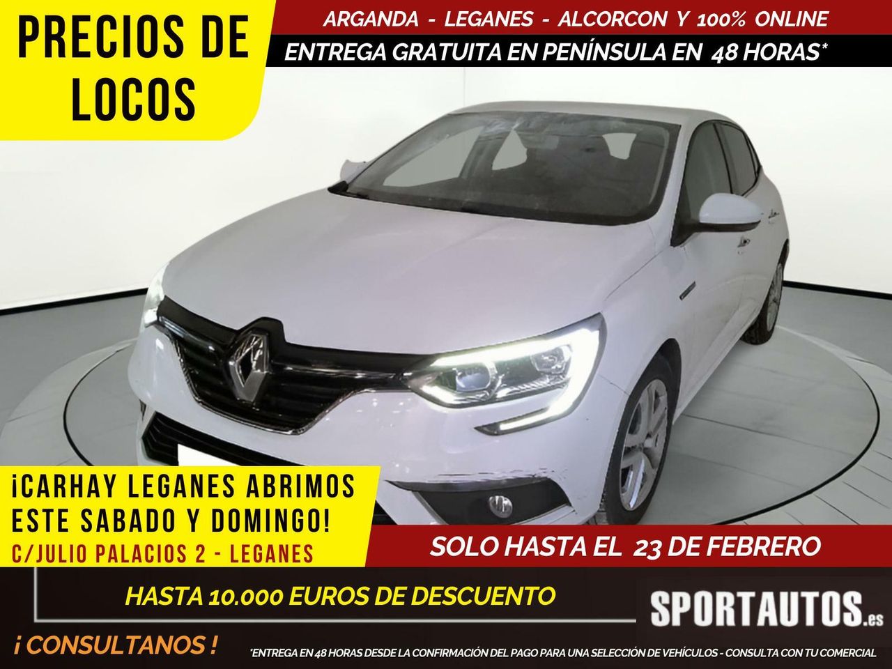 Renault megane blanco  de segunda mano - renault megane 2019 /