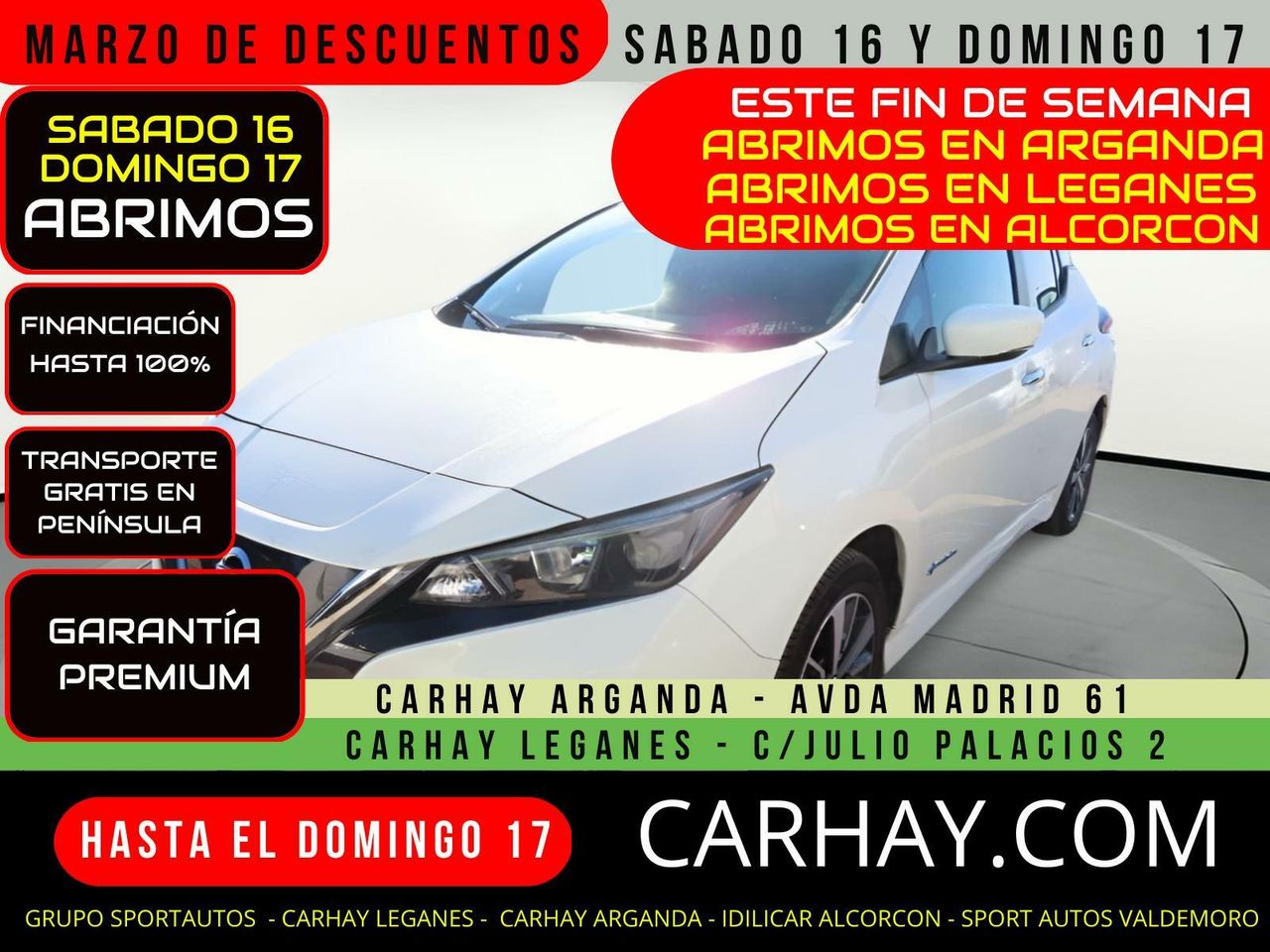 Nissan leaf 5 plazas  de segunda mano - nissan leaf 2019 /