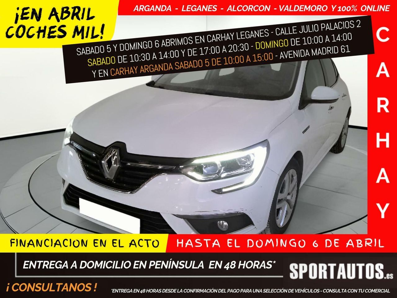 Renault megane blanco  de segunda mano - renault megane 2019 /